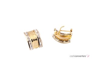 pendientes oro 18k con piedra con circonita