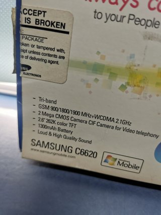 movil samsung C6620 movistar, en caja