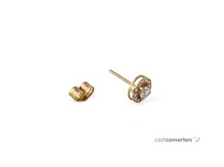 pendientes oro 18k con piedra con circonita
