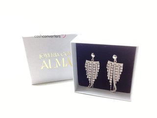 pendientes plata 925mm con piedra con circonita