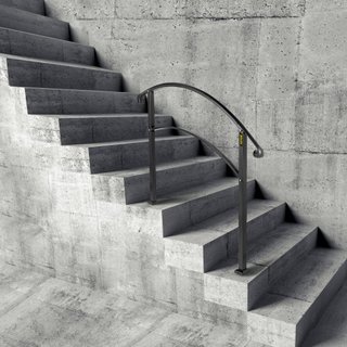 Pasamanos para Escaleras Exteriores, Railing para Escaleras Exteriores que se Ajusta a 1 o 3 Escalones, Pasamanos de Hierro Forjado Negro, Pasamanos Flexible para Porche Frontal, Pasamanos Transic...