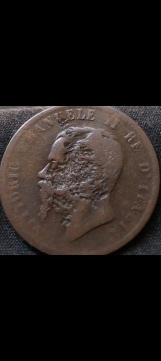 Moneda 10 Centesimi 1867 T Italia - Error Único de