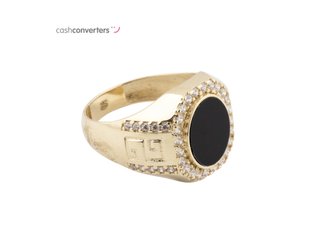 sello oro 18k con piedra