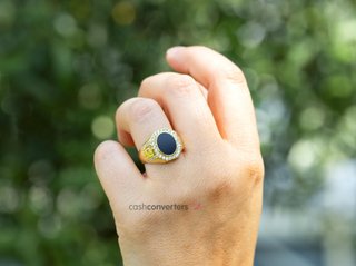 sello oro 18k con piedra