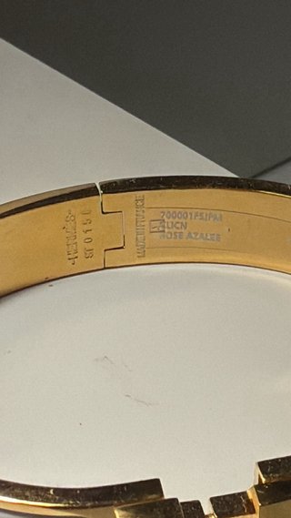 Pulsera Hermès H D'Ancre Oro y Gris