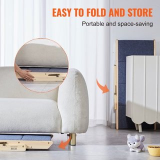 Escaleras para Mascotas de Madera/Pasos para Mascotas, Escalera de Perro Plegable 2 en 1 de Madera para Camas, Sofás y Coches, Escaleras y Rampa para Perros con 4 Pasos para Mascotas Pequeñas, Med...