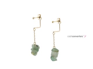 pendientes oro 18k con piedra con cuarzo