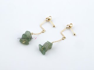 pendientes oro 18k con piedra con cuarzo