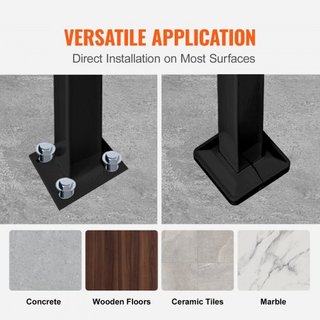 Pasamanos para Escaleras Exteriores, Se Adapta a 1 o 5 Escalones, Barandilla de Escalera Exterior de Hierro Forjado Negro, Barandilla Flexible para Porche Frontal, Pasamanos Transicional para Esca...