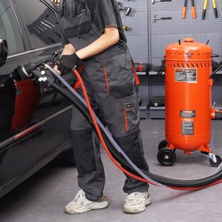 Arenadora de Vacío de 28 Galones, Arenadora Sin Polvo con Sistema de Vacío Integrado de 1200W para Control de Polvo y Reciclaje de Abrasivos, Máquina de Chorro Abrasivo Pesada de 60-110 PSI