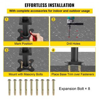 Kit de Barandilla para Escaleras, Pasamanos de 152.4 cm para Exteriores de 0-5 Escalones, Barandilla de Escalera de Aluminio Negro con Ángulo Ajustable, Escaleras Interiores y Exteriores para Pers...