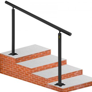 Kit de Barandilla para Escaleras, Pasamanos de 152.4 cm para Exteriores de 0-5 Escalones, Barandilla de Escalera de Aluminio Negro con Ángulo Ajustable, Escaleras Interiores y Exteriores para Pers...
