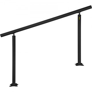 Kit de Barandilla para Escaleras, Pasamanos de 152.4 cm para Exteriores de 0-5 Escalones, Barandilla de Escalera de Aluminio Negro con Ángulo Ajustable, Escaleras Interiores y Exteriores para Pers...