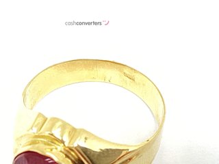 sello oro 18k con piedra con circonita t. 23 (20,06 mm)