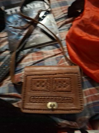 Bolso de mano de cuero genuino