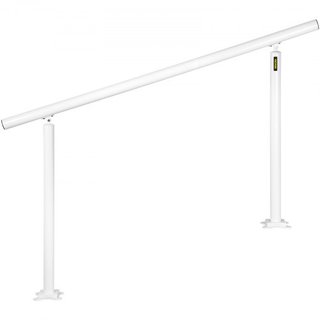 Kit de Barandilla para Escaleras, Pasamanos de 152.4 cm para Exteriores de 0-5 Escalones, Barandilla de Escalera de Aluminio Blanca de Ángulo Ajustable, Escaleras Interiores y Exteriores para Pers...