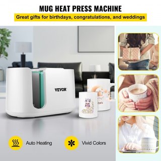 Máquina de Prensa para Tazas, Prensa de Calor Automática para Tazas 311.84-425.2 g, Prensador de Café Portátil para Transferencia de Sublimación con Botón de Un Toque, Pro Máquina de Prensa para T...