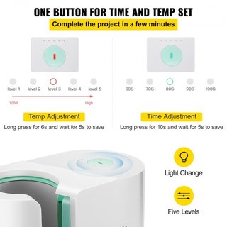 Máquina de Prensa para Tazas, Prensa de Calor Automática para Tazas 311.84-425.2 g, Prensador de Café Portátil para Transferencia de Sublimación con Botón de Un Toque, Pro Máquina de Prensa para T...