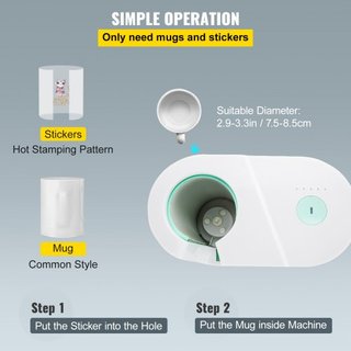 Máquina de Prensa para Tazas, Prensa de Calor Automática para Tazas 311.84-425.2 g, Prensador de Café Portátil para Transferencia de Sublimación con Botón de Un Toque, Pro Máquina de Prensa para T...
