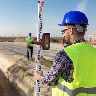 Varilla de Grado de Aluminio, Varilla de Medición Telescópica Métrica de 5M, Varilla de Nivelación de Escala Doble Cara en CM/MM, Varilla de Encuesta de Aleación de Aluminio con Nivel de Burbuja y...