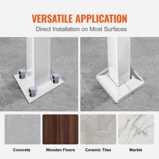 Pasamanos para Escaleras Exteriores, Se Adapta a 1 o 3 Escalones, Barandilla de Hierro Forjado Blanca, Barandilla Flexible para Porche Frontal, Pasamanos Transicional para Escaleras de Concreto o ...