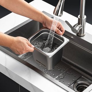 6 Paquete de Sartenes de Hotel, Sartén de Vapor Anti-Jam de Tamaño 1/6, Sartén de Mesa de Acero Inoxidable de 0.8 mm para Restaurante, Sartén de Mesa Comercial de 6 Pulgadas de Profundidad, Sartén...