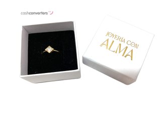anillo oro 18k con piedra con diamante de laboratorio
