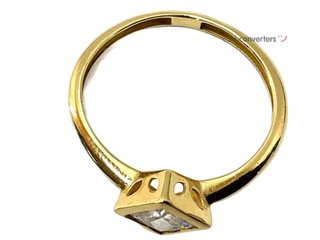 anillo oro 18k con piedra con diamante de laboratorio