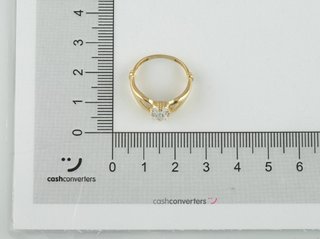 anillo oro 18k con piedra con circonita t. 15,5 (17,68 mm)