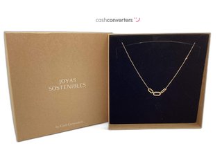 collar oro 18k con piedra con circonita 22cm