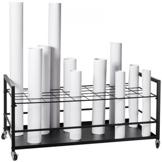 Carrello di Stoccaggio per Piani, Supporto per 50 Piani con Ruote, Carrello di Stoccaggio in Metallo Mobile per Piani di Costruzione, Supporto per Poster Architettonico, Supporto per Archiviazione...