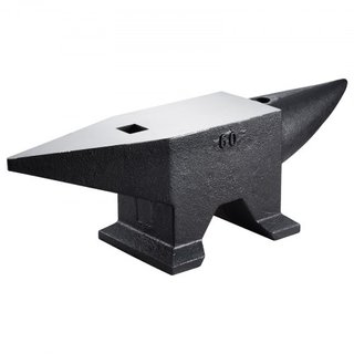 Yunque de Acero Fundido, 132 Lbs(60kg) Yunque de Un Solo Cuerno con Gran Superficie y Base Estable, Yunque Redondo de Alta Dureza para Herrero, para Doblado, Moldeo