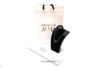 collar oro 18k con piedra con circonita 22cm