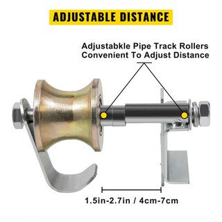 Kit de Puerta Corrediza de Cadena de Malla Galvanizada de Acero, Soporte Universal de 6 Pulgadas, Kit de Hardware para Puerta Corrediza de Cadena con 2 Ruedas de Caucho Sólido