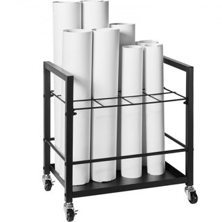 Supporto di Archiviazione per Piani, Supporto per Piani a 12 Scompartimenti con Ruote, Carrello di Archiviazione Mobile in Metallo per Mappe, Poster, Piani di Costruzione Architettonica, Organizzatore...