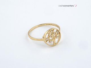 anillo oro 18k con piedra con circonita