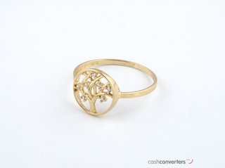anillo oro 18k con piedra con circonita