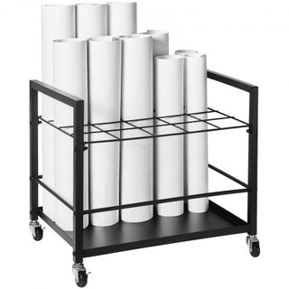 Supporto per Archiviazione Piani, Carrello per 20 Piani con Ruote, Carrello di Archiviazione Piani in Metallo Mobile per Mappe, Poster, Piani di Costruzione Architettonica, Organizzatore...