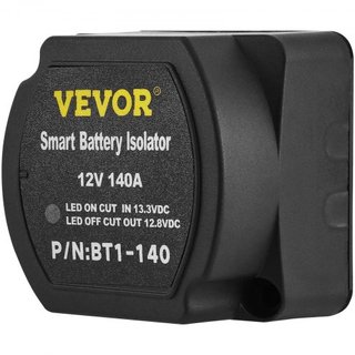 Kit de Relé de Carga Dividida, 2m 12V, Kit de Aislador de Doble Batería Automático con Relé de Sensado de Voltaje de 140AMP VSR, Compatible con RV, Marina, Coche, Vehículo, Camión, Caravana, Campe...
