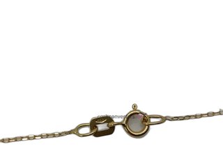 cadena oro 18k con piedra con diamante 22cm