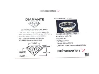 anillo plata 925mm con piedra con diamante de laboratorio