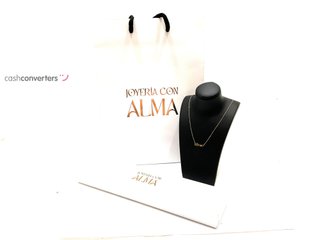 cadena oro 18k con piedra con diamante 22cm