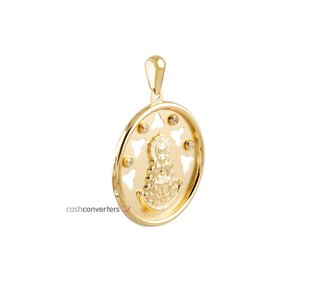 medalla oro 18k con piedra con circonita