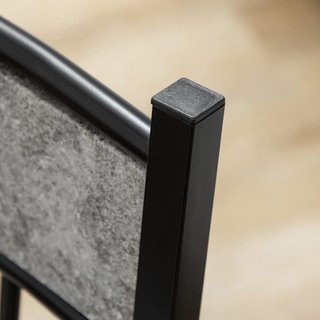 Set tavolo e sedie 5 pezzi, tavolo da pranzo rettangolare in metallo e MDF e 4 sedie con seduta imbottita in schiuma e poliestere