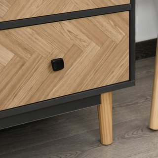 Armadio a 2 ante con piedistalli in legno, 4 scomparti, 2 cassetti e appendiabiti per camera da letto in truciolato, grigio scuro, 90x50x190 cm