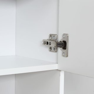 Mobile da Cucina Alto 180Cm Con Armadi a 2 Ante e Cassetto, Credenza Alta in Legno Con Ripiani Regolabili, per Cucina, Sala da Pranzo e Soggiorno, 80X40X180 Cm, Bianco