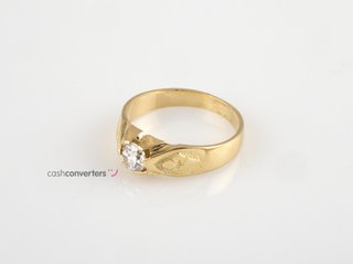 anillo oro 18k con piedra con circonita
