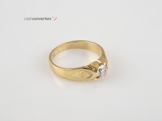 anillo oro 18k con piedra con circonita