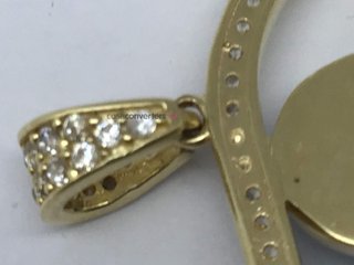 colgante oro 18k con piedra con circonita