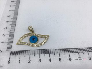 colgante oro 18k con piedra con circonita